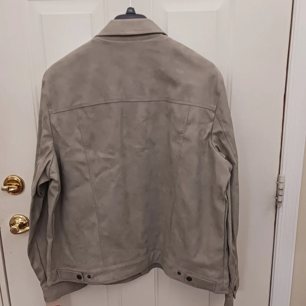 Levis Mens Faux Suede Trucker Jacket Light Grey LM7RS856 XXL NEW